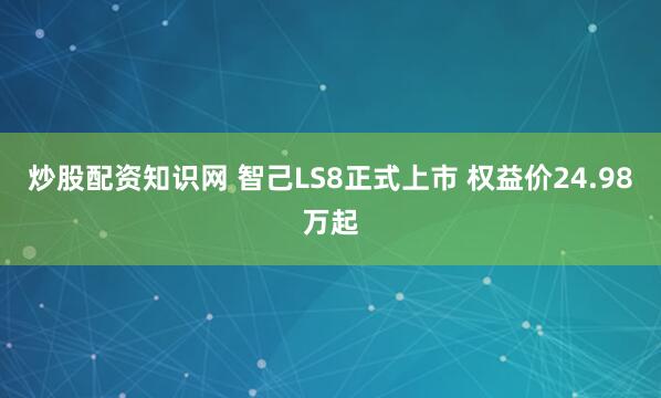 炒股配资知识网 智己LS8正式上市 权益价24.98万起